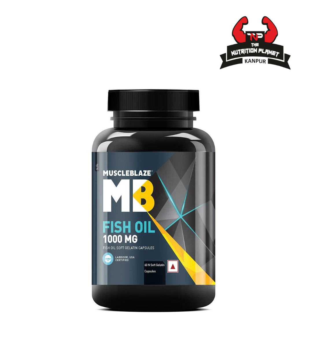MuscleBlaze Fish Oil (1000 mg) India's Only Labdoor USA Certified for Purity & Accuracy | 60 softgels